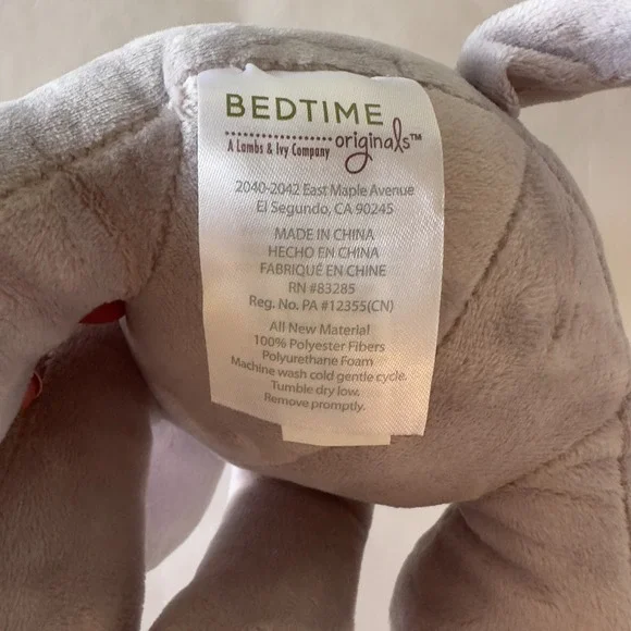 NEW Bedtime Originals Humphrey‎ Choo Choo Gray Plush Elephant-Stuffed Animal - Picture 10 of 15